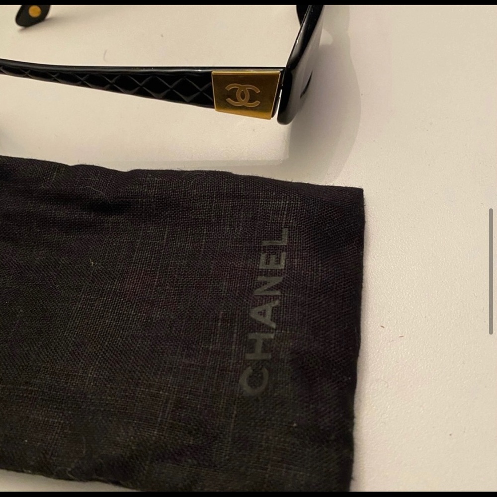 Authentic Black Quilted Vintage Chanel Sunglasses